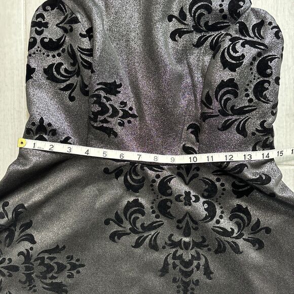 Fairygoth Silver And Black dress Velvet Design Fit and Flare Whimsigoth SZ XL - Picture 9 of 12